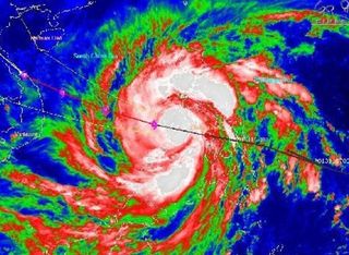 Haiyan as viewed by Japan’s MTSAT satellite today.