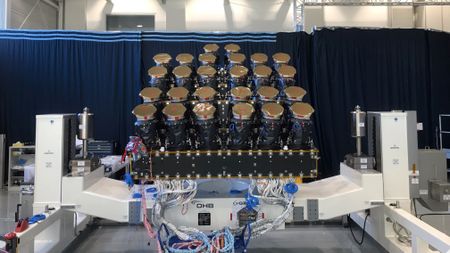 An image of the Plato payload model, showing where the 26 cameras will be attached