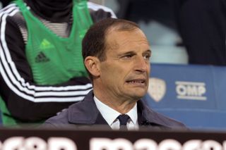 Juventus coach Massimiliano Allegri watches his side against Cagliari