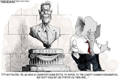Political cartoon U.S. GOP Reagan