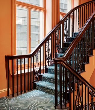 Stairs leading to guest rooms at Hyde London City