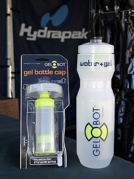 The unique Gel-Bot bottle holds both fluids and energy gel, supposedly offering easier access to the latter without having to reach into your jersey pocket or hydration pack.