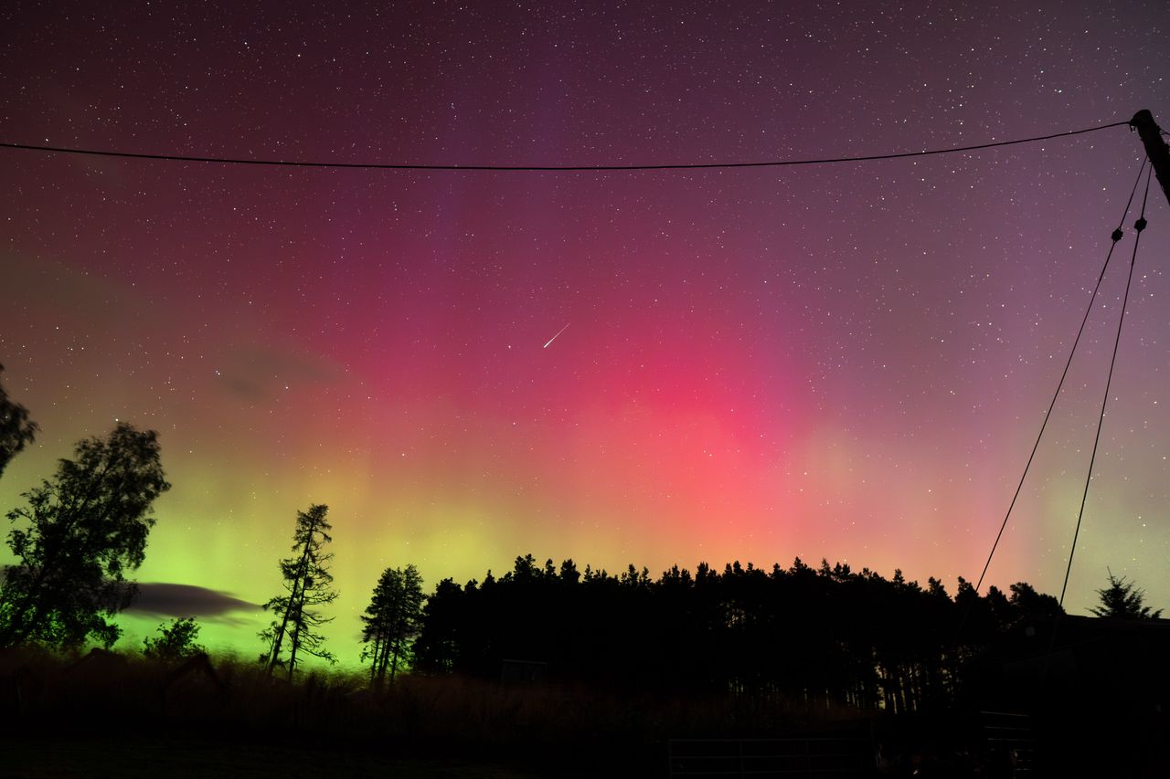 northern lights viewed during the early hours on Aug. 28, 2024.
