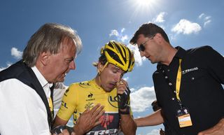 Fabian Cancellara after a crash on stage three of the 2015 Tour de France (Watson)