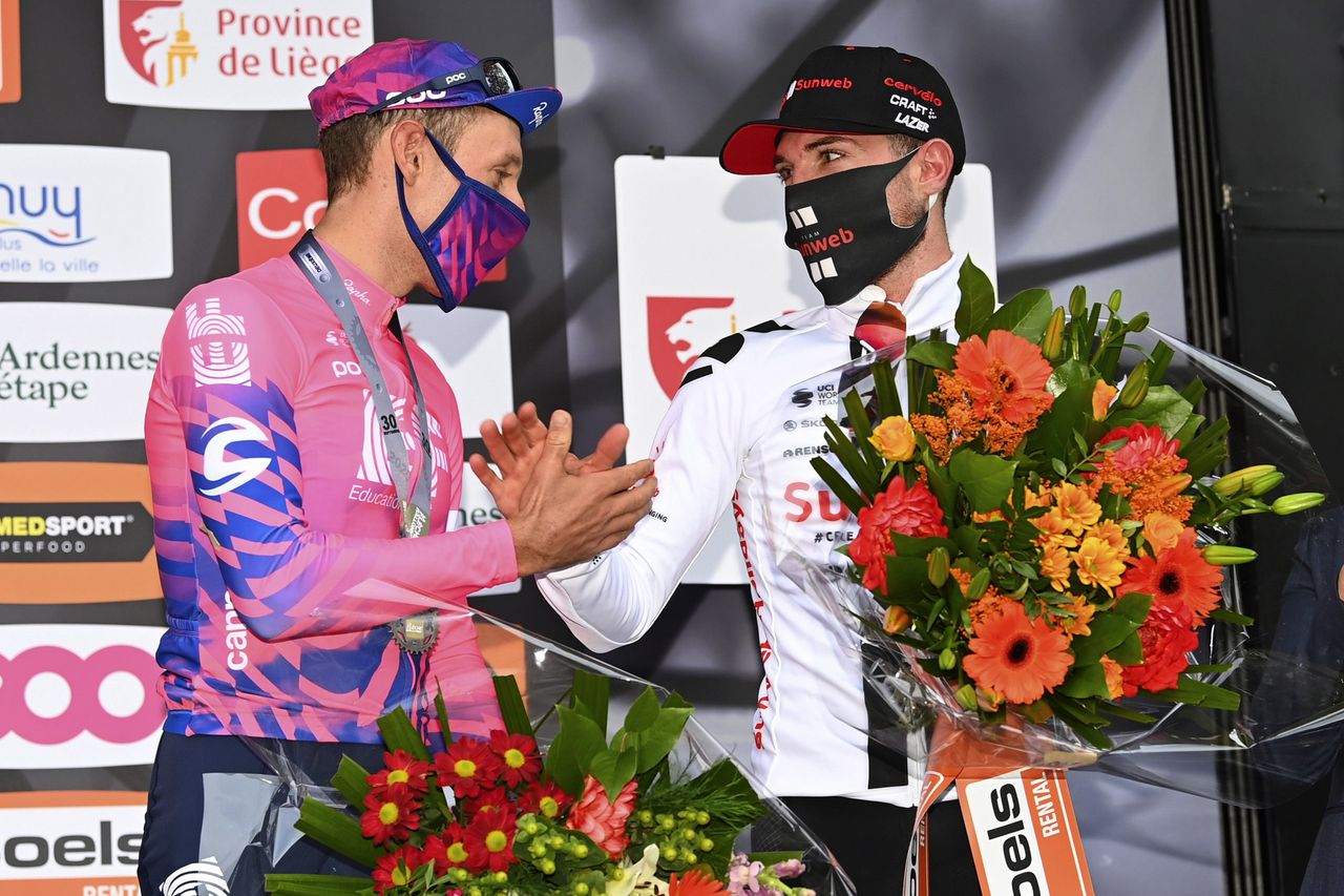 La Fleche Wallonne 2020 - 84th Edition - Herve - Mur de Huy 202 km - 30/09/2020 - Michael Woods (CAN - EF Pro Cycling) - Marc Hirschi (SUI - Team Sunweb) - photo Vincent Kalut/PN/BettiniPhoto&Acirc;&copy;2020
