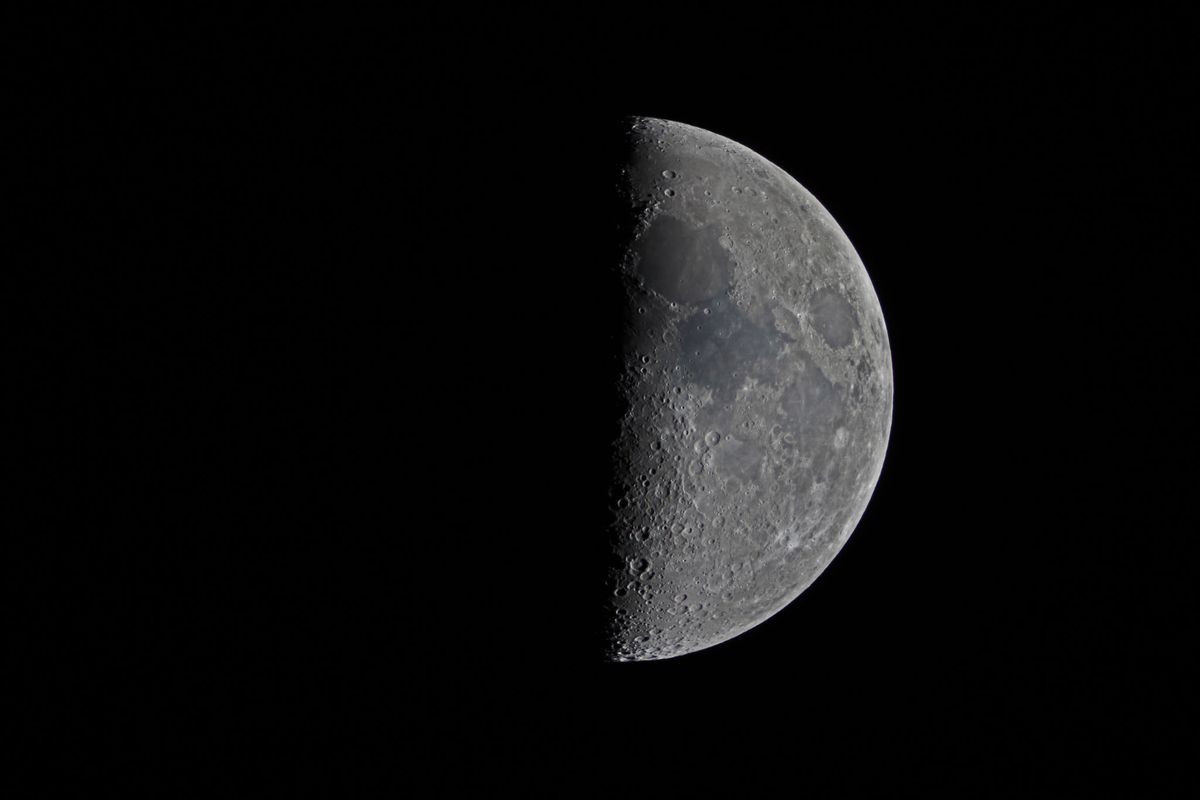 The first quarter-moon.