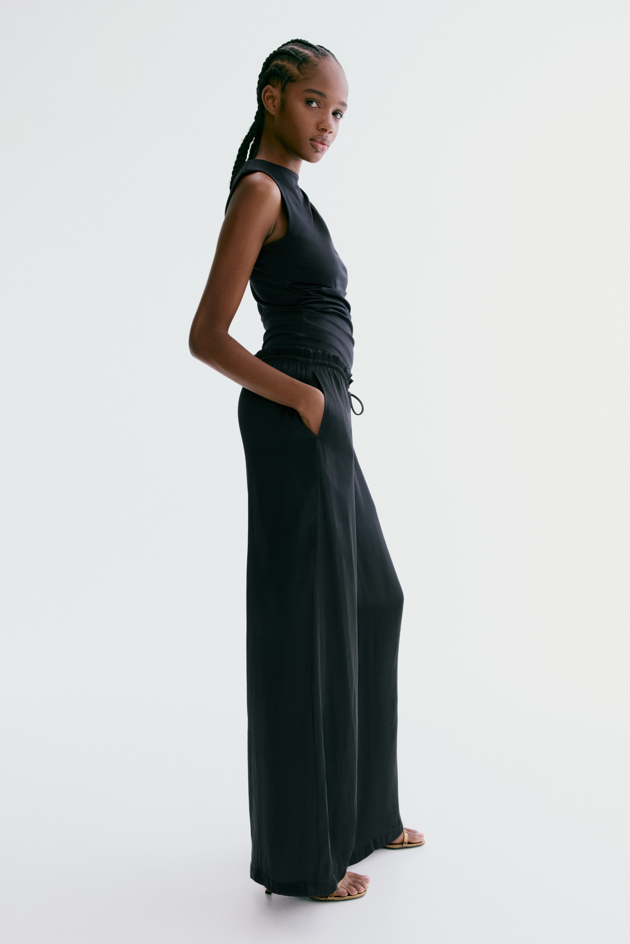 Satin Drawstring Trousers
