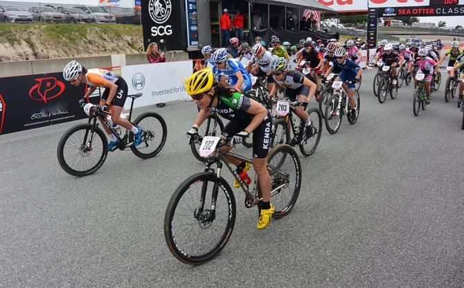 Going for the hole shot in the Short track...at Sea Otter