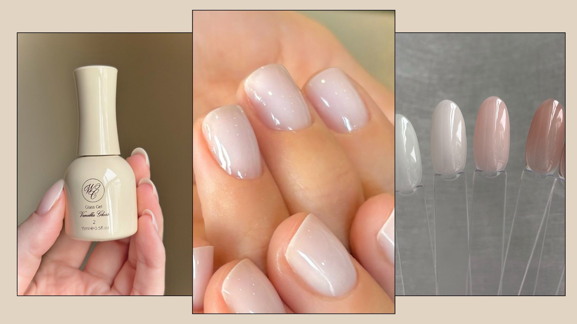 A collage of manicures and swatches from Harriet Westmoreland&#039;s new nail brand