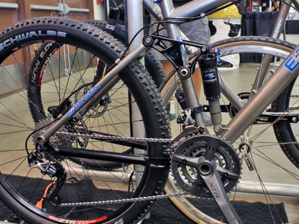 The rear end is sourced from Ventana but uses Eriksen's own titanium seat stay assembly.