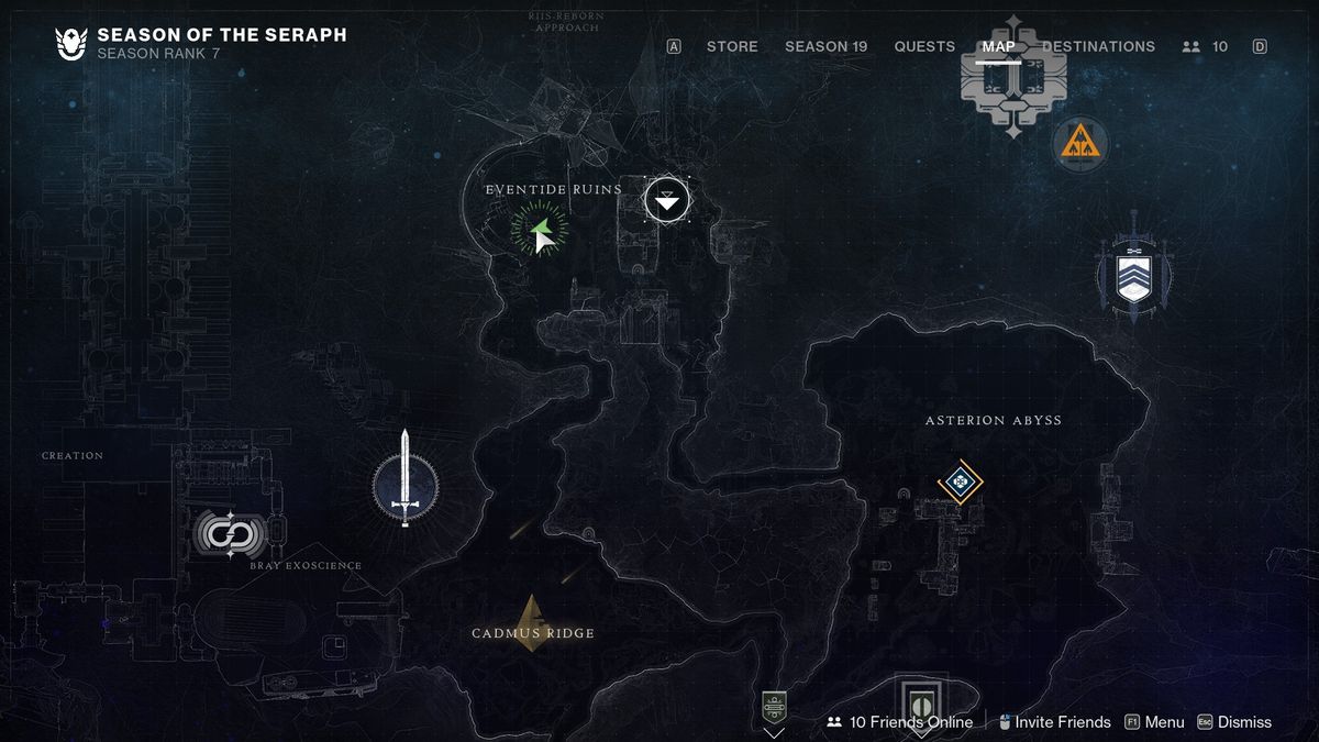 Destiny 2 Override Frequency location for Eventide dome