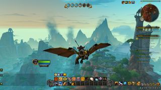 World of Warcraft Dragonflight dragon flying through the air