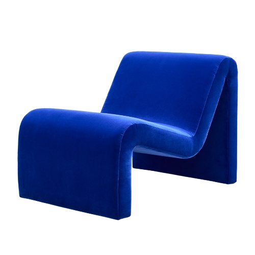 Oliver Bonas, Pambo Cobalt Blue Velvet Lounge Chair