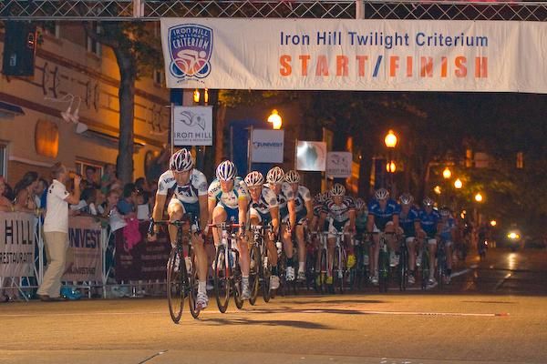 Team AXA Equitable come to the front to help teammate Clayton Barrows.