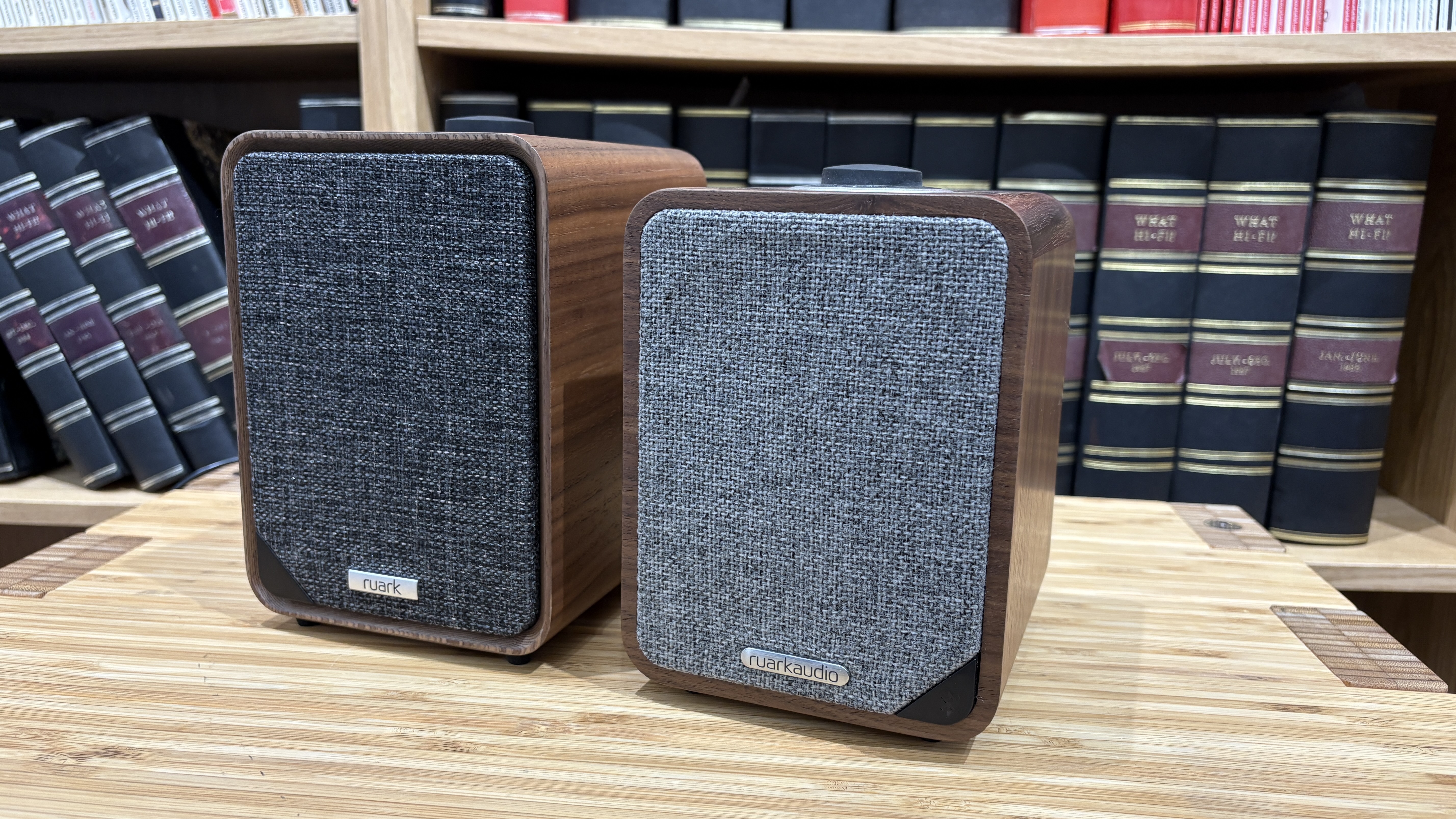 Ruark&#039;s new MR1 Mk3 (left) next to older, smaller Mk2 speaker (right)