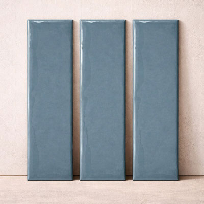 gloss textured blue wall tiles