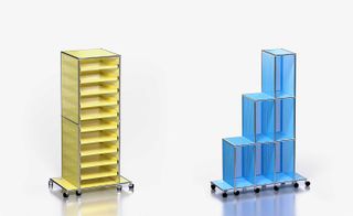 USM NYC modular furniture by Ben Ganz in yellow and blue