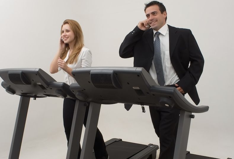 treadmill with office workers