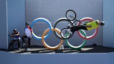 Martin Logan of Team Australia BMX Freestyle in action during a training session at Ariake Urban Sports Park ahead of the Tokyo Olympic Games