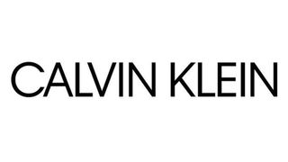 White background with Calvin Klein written in black, in all capitals in a sans serif font