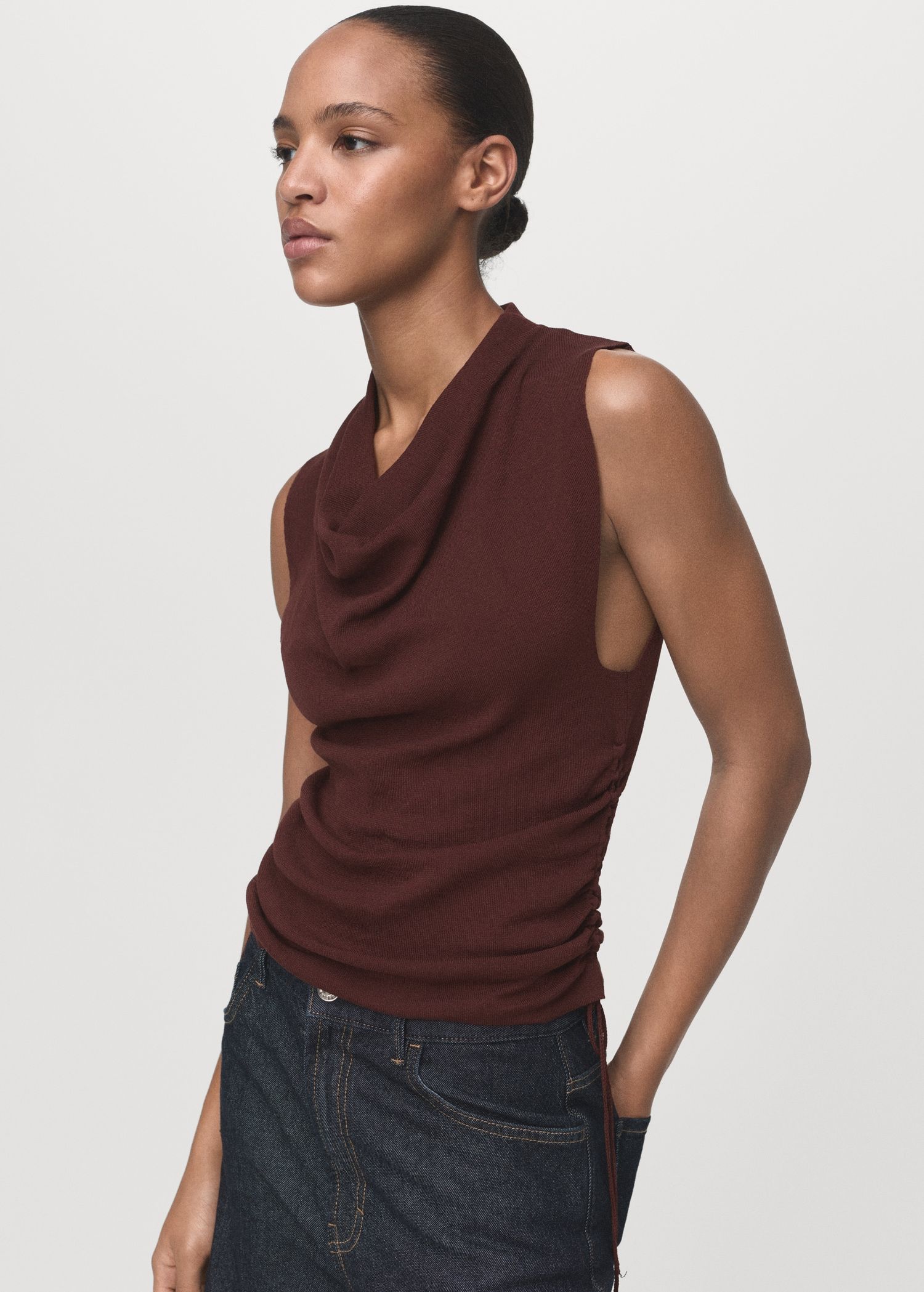 Ruched Knitted Top - Women | Mango United Kingdom