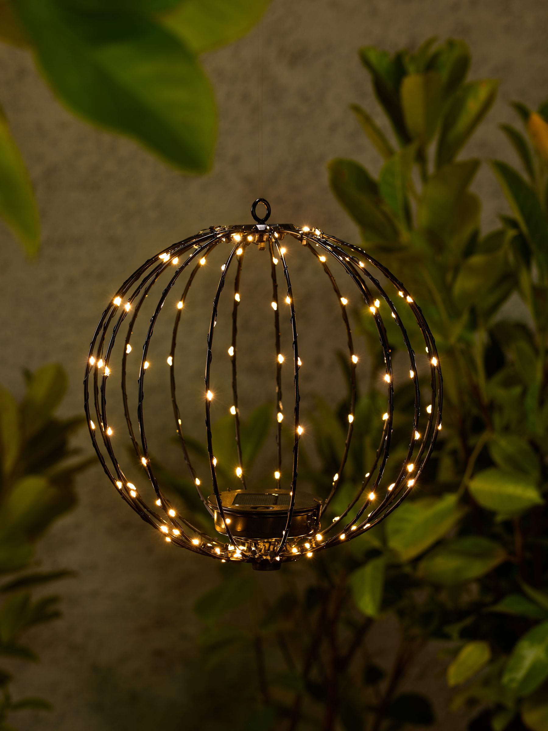 Black Solar Sparkle Ball Outdoor Light
