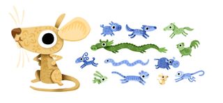 The Year of the Rat and animals of the lunar new year zodiac star in Google's Lunar New Year 2020 Google Doodle.