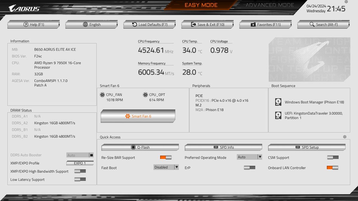 Gigabyte B650 Aorus Elite AX Ice
