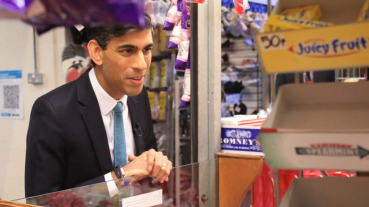 Rishi Sunak during a visit to Bury Market