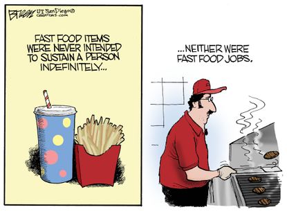 Editorial cartoon U.S. Minimum Wage