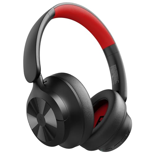 Oneodio Focus A1 Pro Wireless On-Ear Headphones With Active Noise Cancelling, 70-Hour Battery With Speed Charge, Bluetooth 6.0 Red