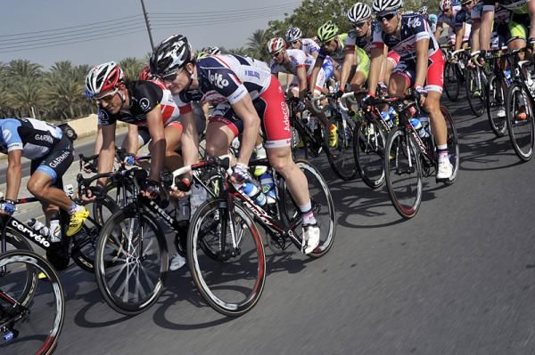 Andr&eacute; Greipel (Lotto Belisol) rolls along in the peloton.