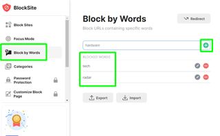how to block a website in chrome - words
