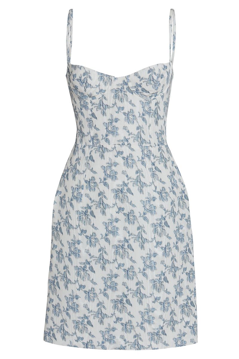 Brock Collection Floral Moiré Bustier Dress