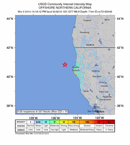Northern California rocked by a 6.9 earthquake