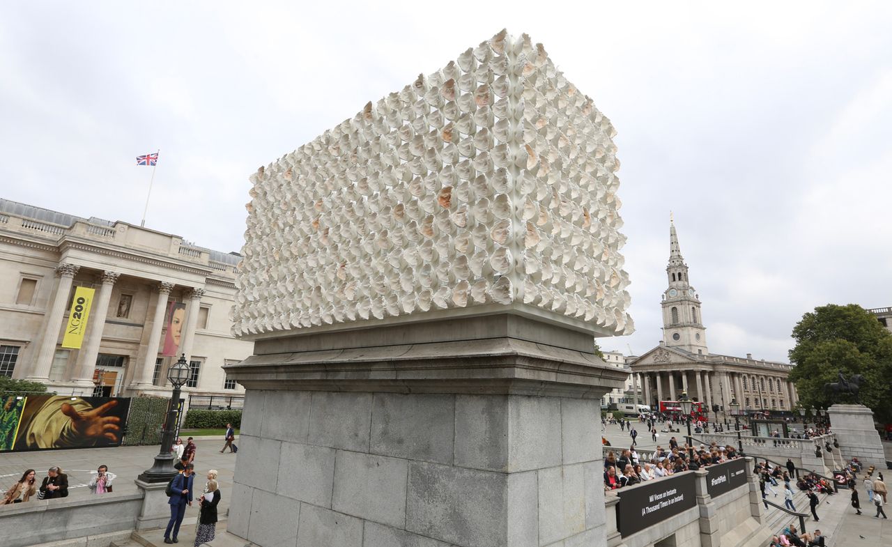 sculpture on plinth