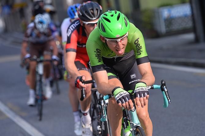 Bauke Mollema (Belkin) leads the breakaway