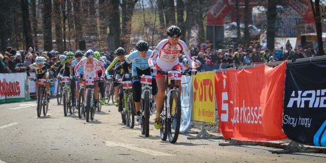 The start of the elite women's race in Bad Saeckingen
