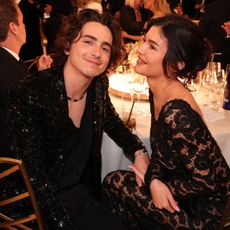 Timothée Chalamet and Kylie Jenner at the Golden Globe Awards