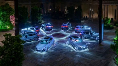 Audi Q6 e-tron electric car on display during Milan Design Week 2024
