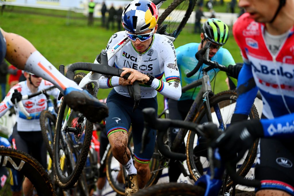 RIJKEVORSEL BELGIUM NOVEMBER 19 Thomas Pidcock of United Kingdom and Team INEOS Grenadiers competes during the 36th Superprestige Merksplas 2022 Mens Elite Superprestige2023 CXWorldCup CycloCross on November 19 2022 in Rijkevorsel Belgium Photo by Luc ClaessenGetty Images