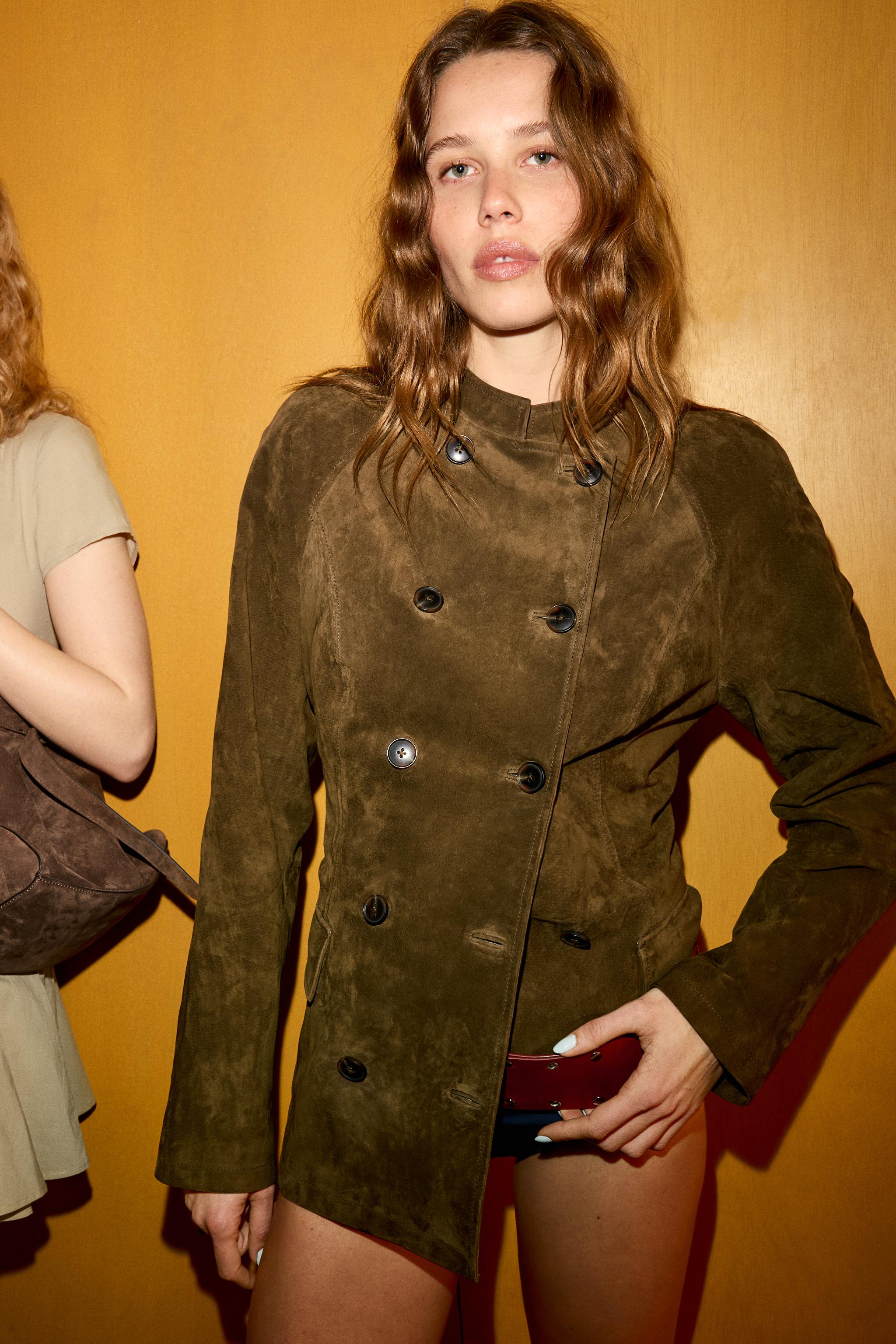 Fitted 100% Leather Suede Jacket