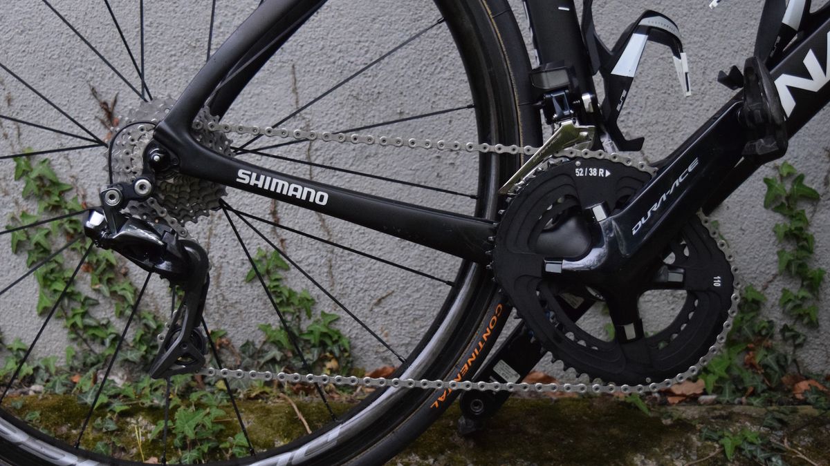 Chris Froome's Dura-Ace 9150 drivetrain certainly looks smart