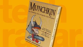 Best card games: Munchkin card game box on a yellow background