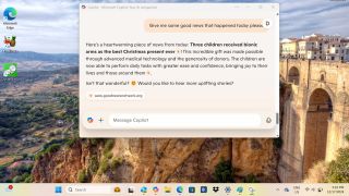Windows Copilot app being used to ask questions on PC