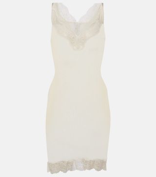 Lace-Trimmed Silk Minidress