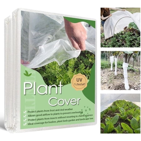 Quobiad Plant Covers Freeze Protection, 10'x 50' Frost Cloth for Outdoor Plants, Winter Plant Cover for Frost Protection, Plant Blanket Floating Row Covers for Garden and Tree