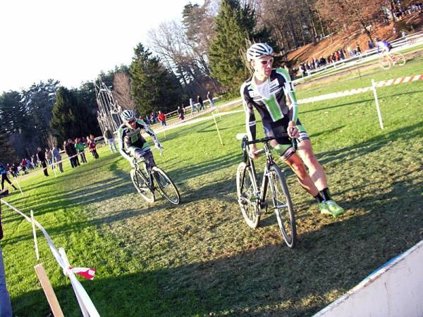 Teammates Jeremy Powers and Jamey Driscoll in the race lead.
