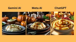 AI generated images of mashed potatoes and gravy