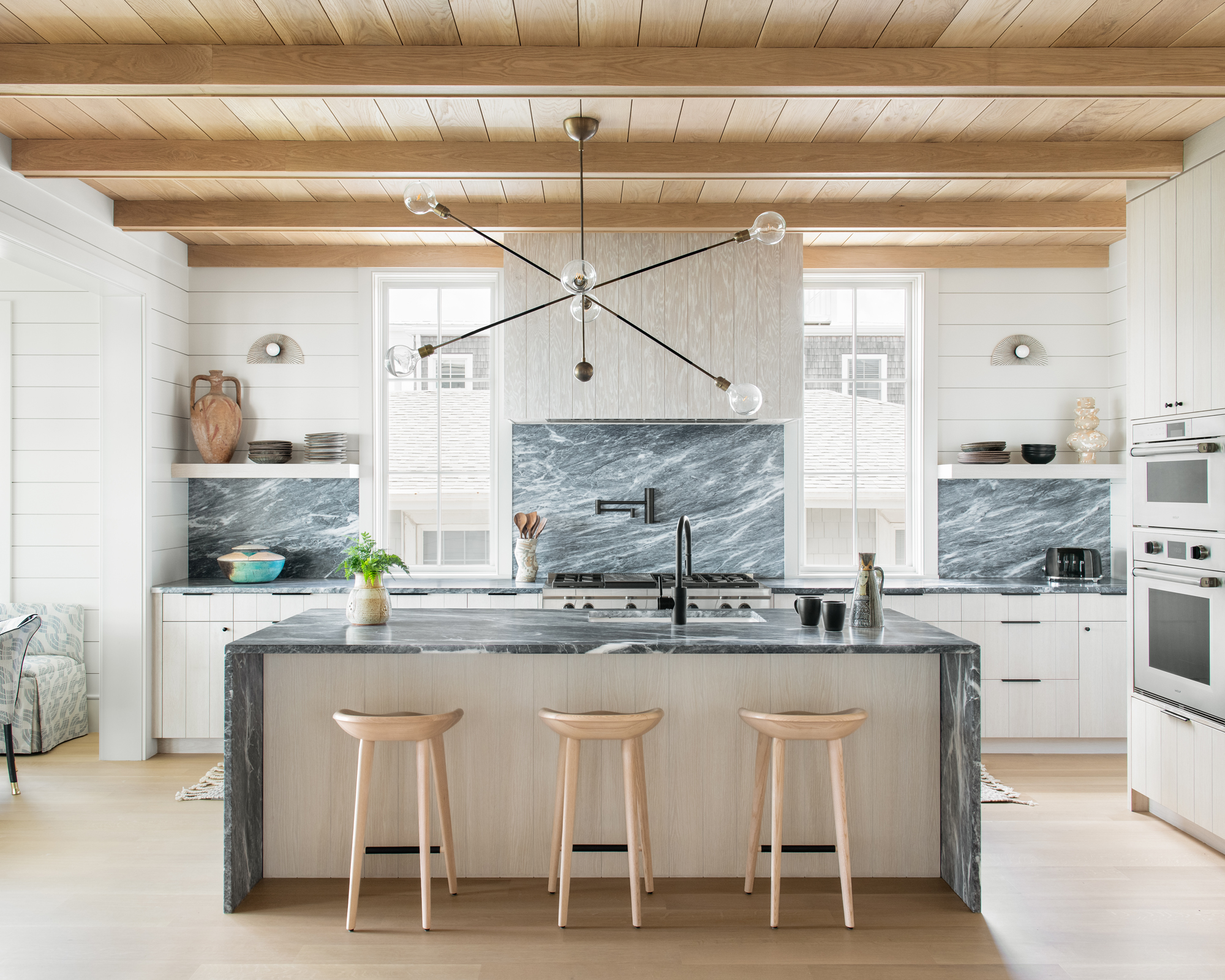 White Kitchen With Brass Accents Design Ideas